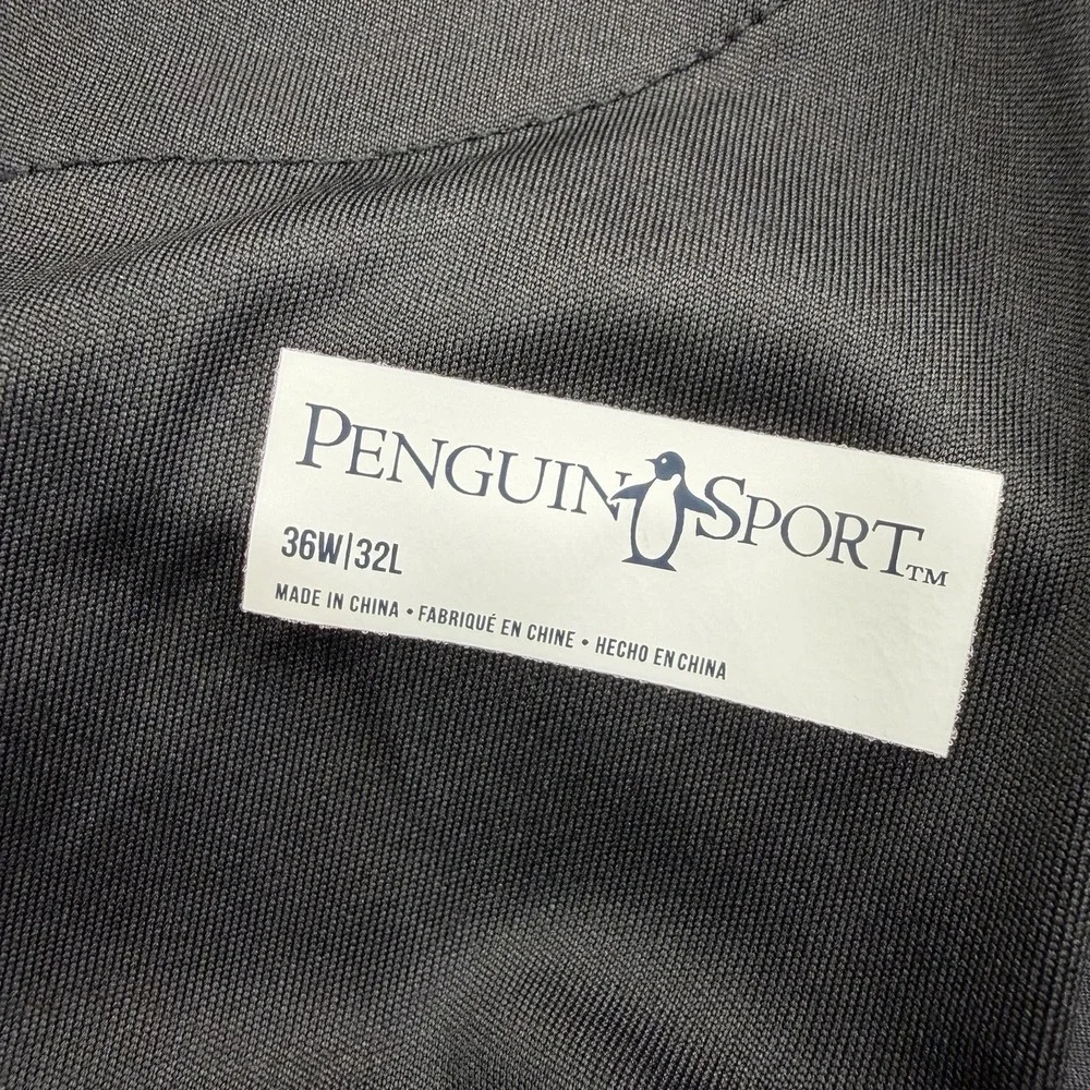 Penguin Sport Tech Golf Pants Mens 36x32 Caviar Black 5 Pocket Performance New